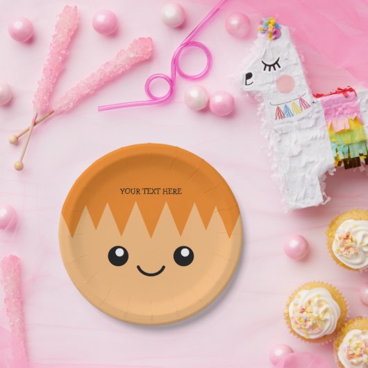 漫画おもしろい顔キッズバースデーパーティカスタムー ペーパープレート (パーティー)