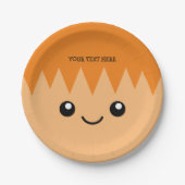 漫画おもしろい顔キッズバースデーパーティカスタムー ペーパープレート (正面)