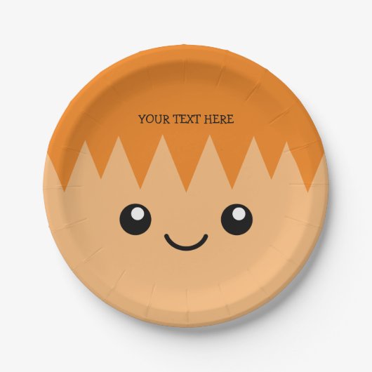 漫画おもしろい顔キッズバースデーパーティカスタムー ペーパープレート (正面)