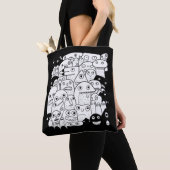 漫画おもしろい顔l白黒 トートバッグ (クローズアップ)