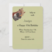 漫画おもしろい馬誕生日カスタム招待状 招待状 (裏面)