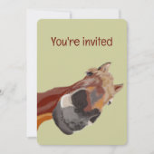 漫画おもしろい馬誕生日カスタム招待状 招待状 (正面)