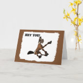 漫画おもしろい馬誕生日カード カード (黄色い花)