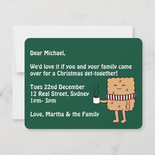 漫画おもしろいS'moreクリスマスパーティの招待状 カード (裏面)