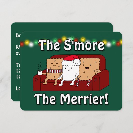 漫画おもしろいS'moreクリスマスパーティの招待状 カード (正面/裏面)