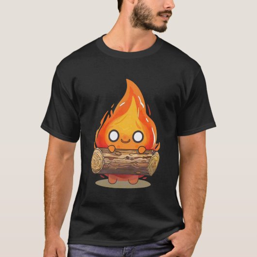 漫画お洒落の火炎保持ログ Tシャツ (正面)