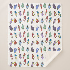 漫画お洒落の鳥ブランケット シェルパブランケット