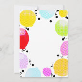 漫画お洒落スタイルバルーン誕生日パーティー 招待状 (裏面)