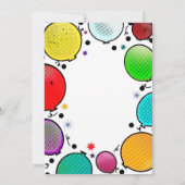 漫画お洒落スタイルバルーン誕生日パーティー 招待状 (裏面)