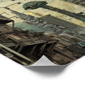 漫画お洒落ヴィネットのコラージュのポスター ポスター (角)