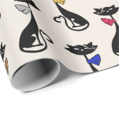 漫画お洒落猫パターン ラッピングペーパー (ロールコーナー)