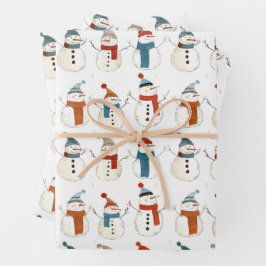 漫画お洒落雪だるま ラッピングペーパーシート