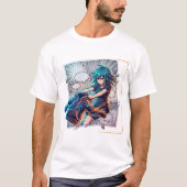 漫画から飛び出すネオンアニメゲーマーガール Tシャツ (正面)