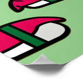 漫画かわいいすし、魚ご飯、海苔のポスター ポスター (角)