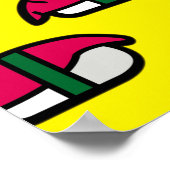 漫画かわいいすし、魚ご飯、海苔のポスター ポスター (角)