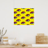 漫画かわいいすし、魚ご飯、海苔のポスター ポスター (キッチン)