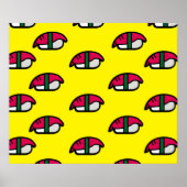 漫画かわいいすし、魚ご飯、海苔のポスター ポスター (正面)