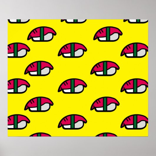 漫画かわいいすし、魚ご飯、海苔のポスター ポスター (正面)