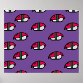 漫画かわいいすし、魚ご飯、海苔のポスター ポスター (正面)