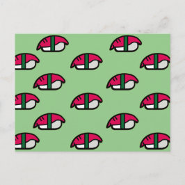 漫画かわいいすし、魚ご飯、海藻はがき ポストカード