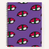 漫画かわいいすし・魚飯・海苔ノート ノートブック (正面)