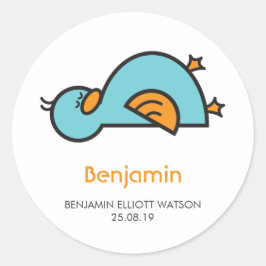 漫画かわいいアヒル新生児ギフトラベルシール ラウンドシール