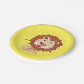 漫画かわいいサーカスライオンの誕生日パーティー ペーパープレート (アングル)