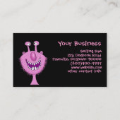 漫画かわいいピンクモンスターの名刺のテンプレート 名刺 (裏面)