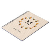 漫画かわいいモノグラム蜂蜜ハニカムハニカム ノートブック (左側)
