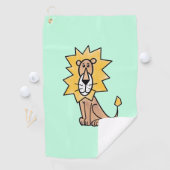 漫画かわいいライオンの子供たちレトロなサファリージャングル ゴルフタオル (インサイチュ)