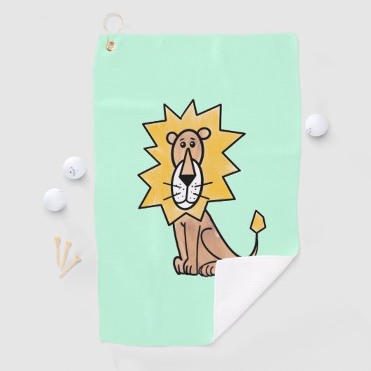 漫画かわいいライオンの子供たちレトロなサファリージャングル ゴルフタオル (インサイチュ)