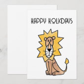 漫画かわいいライオンの子供たちレトロなサファリージャングル シーズンカード (正面/裏面)