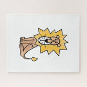 漫画かわいいライオンの子供たちレトロなサファリージャングル ジグソーパズル (横)