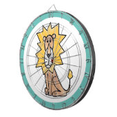 漫画かわいいライオンの子供たちレトロなサファリージャングル ダーツボード (正面右)