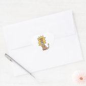 漫画かわいいライオンの子供たちレトロなサファリージャングル ハートシール (封筒)