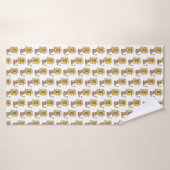 漫画かわいいライオンの子供たちレトロなサファリージャングル バスタオル (バスタオル)