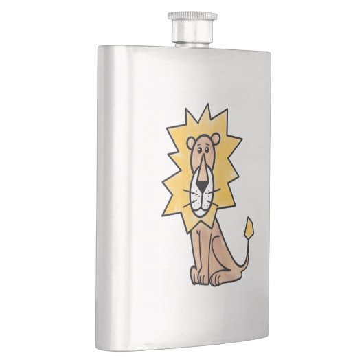 漫画かわいいライオンの子供たちレトロなサファリージャングル フラスク (右)