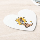 漫画かわいいライオンの子供たちレトロなサファリージャングル ペーパーコースター (アングル)