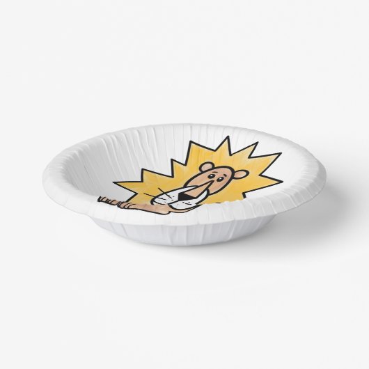 漫画かわいいライオンの子供たちレトロなサファリージャングル ペーパーボウル (傾斜あり)