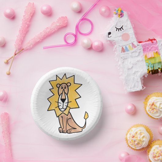 漫画かわいいライオンの子供たちレトロなサファリージャングル ペーパーボウル (パーティー)