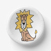 漫画かわいいライオンの子供たちレトロなサファリージャングル ペーパーボウル (正面)