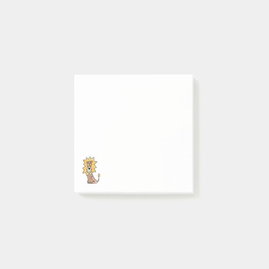 漫画かわいいライオンの子供たちレトロなサファリージャングル ポストイット (正面)