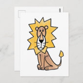 漫画かわいいライオンの子供たちレトロなサファリージャングル ポストカード (正面/裏面)