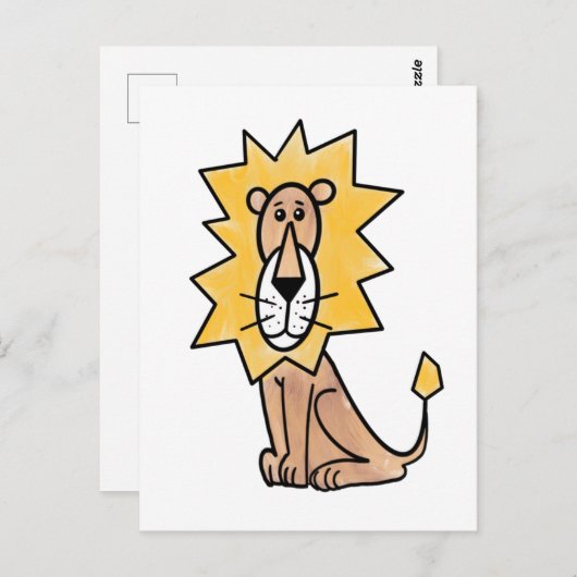 漫画かわいいライオンの子供たちレトロなサファリージャングル ポストカード (正面/裏面)