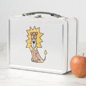 漫画かわいいライオンの子供たちレトロなサファリージャングル メタルランチボックス (インサイチュ)