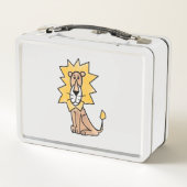 漫画かわいいライオンの子供たちレトロなサファリージャングル メタルランチボックス (裏面)
