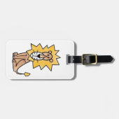 漫画かわいいライオンの子供たちレトロなサファリージャングル ラゲッジタグ (正面横)