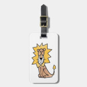 漫画かわいいライオンの子供たちレトロなサファリージャングル ラゲッジタグ (正面縦)