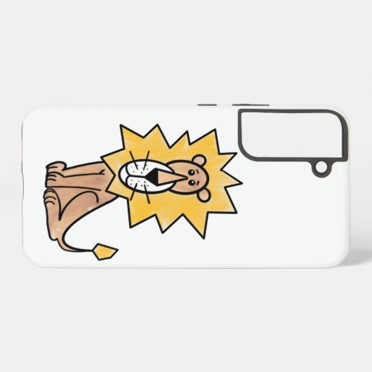 漫画かわいいライオンの子供たちレトロなサファリージャングル SAMSUNG GALAXYケース (裏面横)