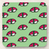 漫画かわいい寿司、フィッシュライス、海苔の飲料 コースター (正面)